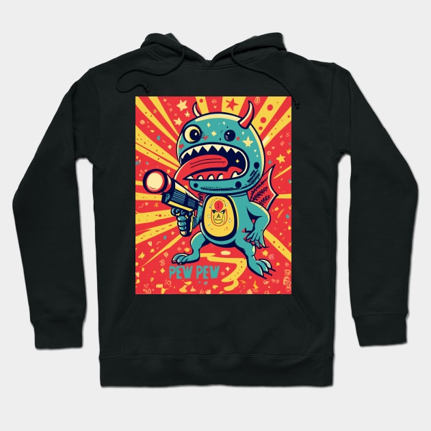 pew pew robot alien Hoodie by Kingrocker Clothing